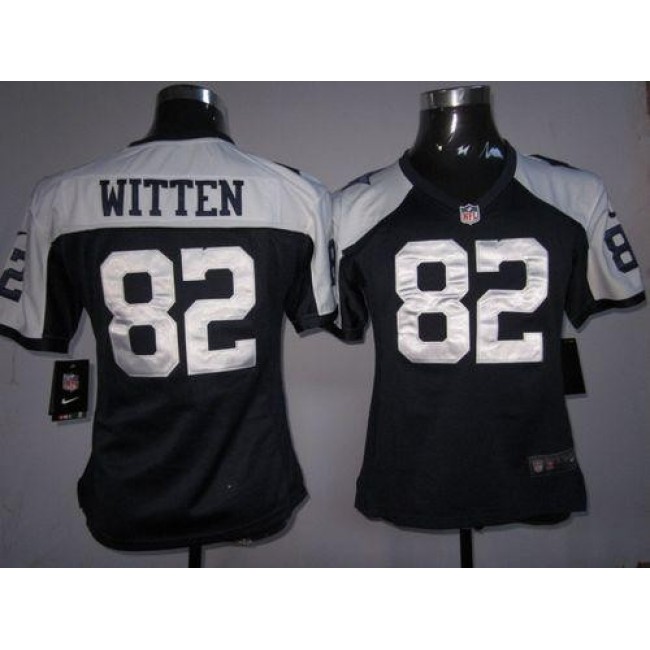 Women's Cowboys #82 Jason Witten Navy Blue Thanksgiving Throwback Stitched NFL Elite Jersey