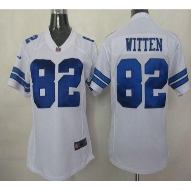Women's Cowboys #82 Jason Witten White Stitched NFL Elite Jersey
