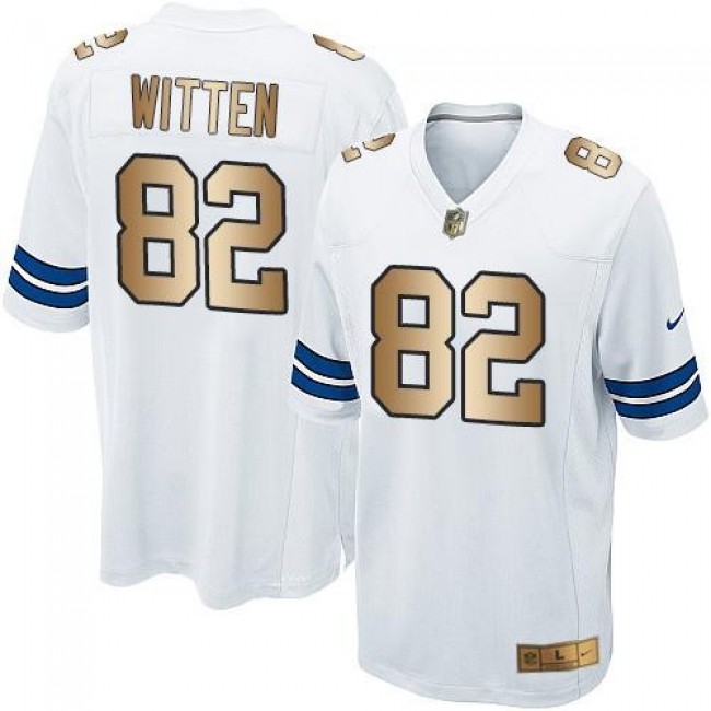 Dallas Cowboys #82 Jason Witten White Youth Stitched NFL Elite Gold Jersey