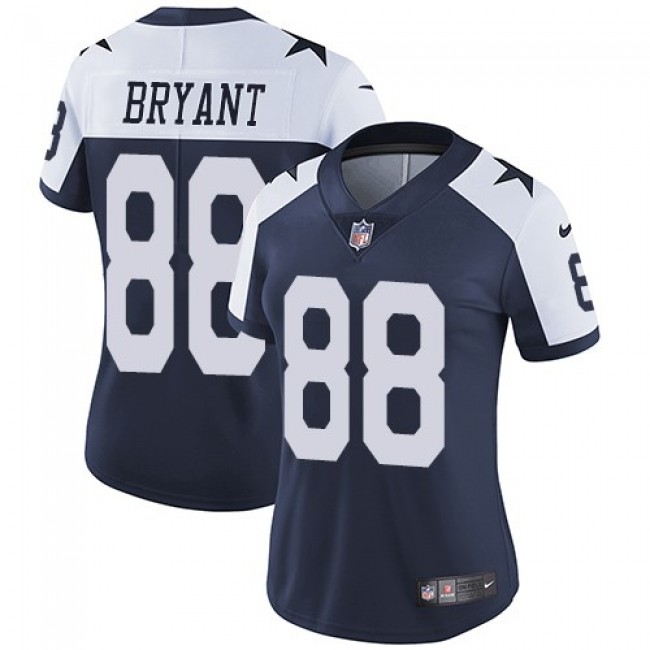 Women's Cowboys #88 Dez Bryant Navy Blue Thanksgiving Stitched NFL Vapor Untouchable Limited Throwback Jersey