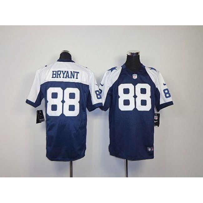 Dallas Cowboys #88 Dez Bryant Navy Blue Thanksgiving Youth Throwback Stitched NFL Elite Jersey