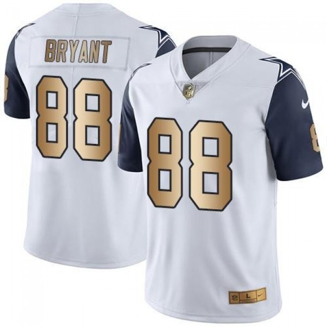 Dallas Cowboys #88 Dez Bryant White Youth Stitched NFL Limited Gold Rush Jersey