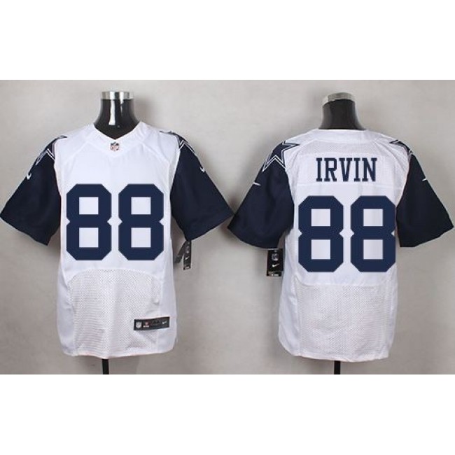 Nike Cowboys #88 Michael Irvin White Men's Stitched NFL Elite Rush Jersey