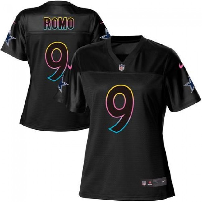 Women's Cowboys #9 Tony Romo Black NFL Game Jersey