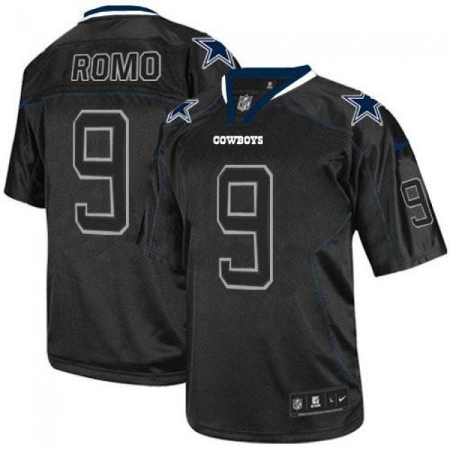 Nike Cowboys #9 Tony Romo Lights Out Black Men's Stitched NFL Elite Jersey