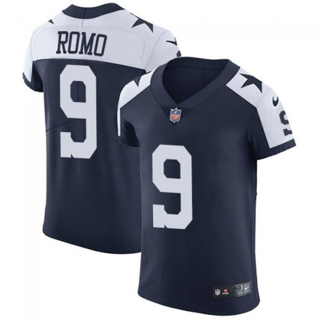Nike Cowboys #9 Tony Romo Navy Blue Thanksgiving Men's Stitched NFL Vapor Untouchable Throwback Elite Jersey