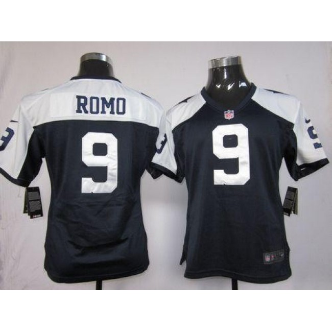 Women's Cowboys #9 Tony Romo Navy Blue Thanksgiving Throwback Stitched NFL Elite Jersey