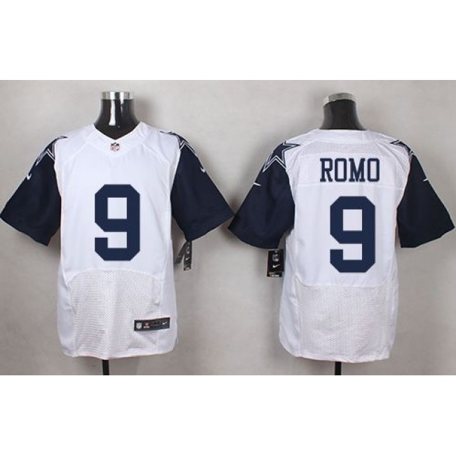 Nike Cowboys #9 Tony Romo White Men's Stitched NFL Elite Rush Jersey