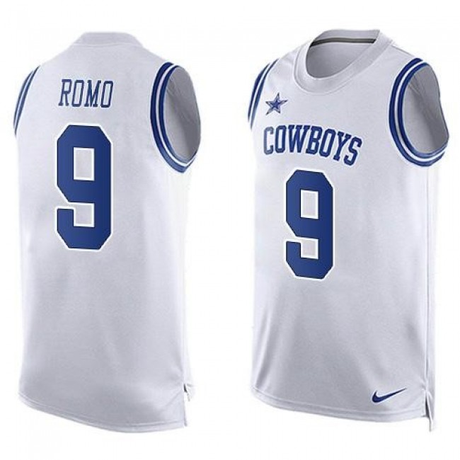 Nike Cowboys #9 Tony Romo White Men's Stitched NFL Limited Tank Top Jersey