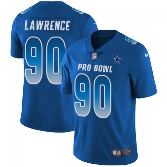 Dallas Cowboys #90 DeMarcus Lawrence Royal Youth Stitched NFL Limited NFC 2018 Pro Bowl Jersey