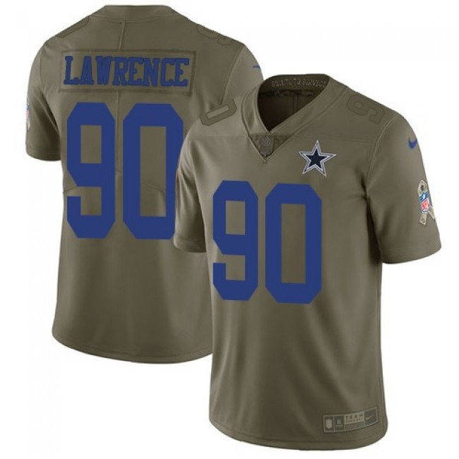 Nike Cowboys #90 Demarcus Lawrence Olive Men's Stitched NFL Limited 2017 Salute To Service Jersey