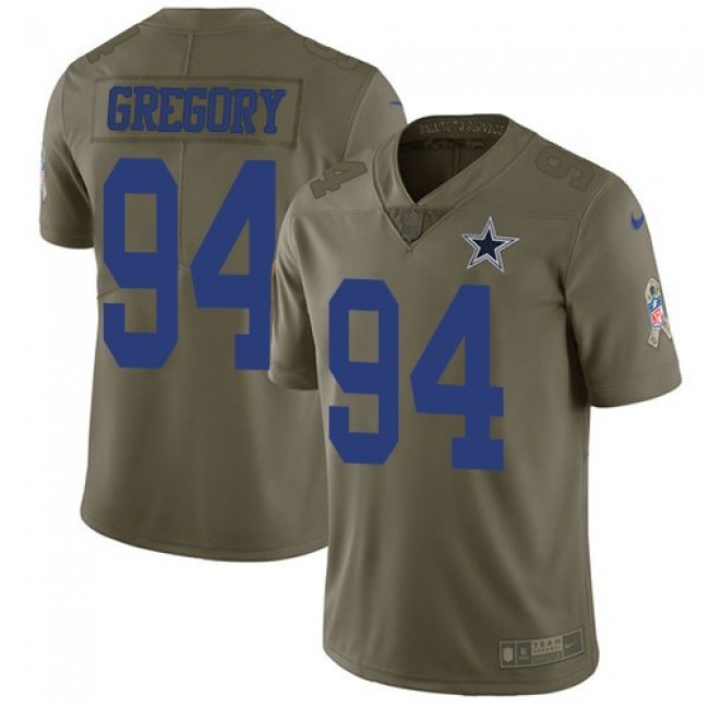 Dallas Cowboys #94 Randy Gregory Olive Youth Stitched NFL Limited 2017 Salute to Service Jersey