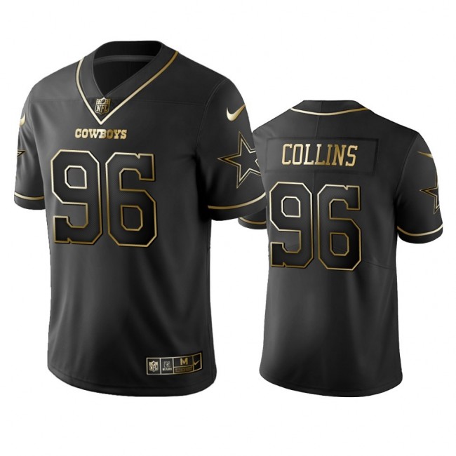 Nike Cowboys #96 Maliek Collins Black Golden Limited Edition Stitched NFL Jersey
