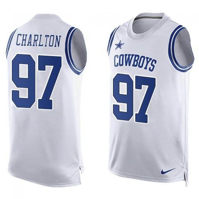 Nike Cowboys #97 Taco Charlton White Men's Stitched NFL Limited Tank Top Jersey