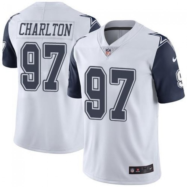 Dallas Cowboys #97 Taco Charlton White Youth Stitched NFL Limited Rush Jersey