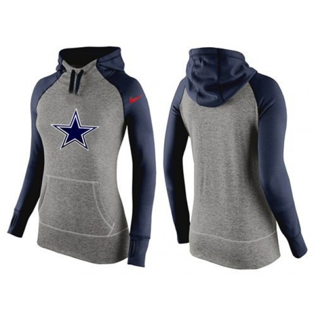 Women's Dallas Cowboys Hoodie Grey Dark Blue-2 Jersey