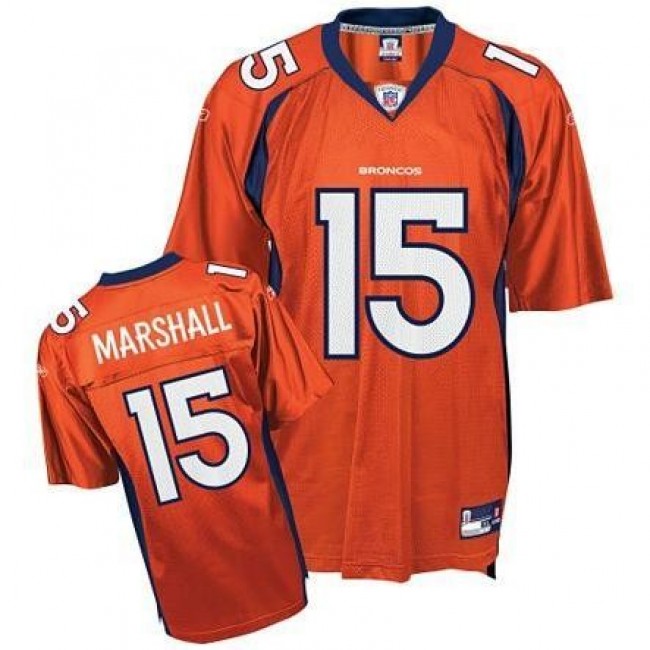 Broncos #15 Brandon Marshall Orange Stitched NFL Jersey