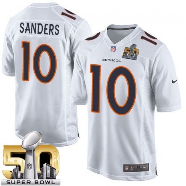 Denver Broncos #10 Emmanuel Sanders White Super Bowl 50 Youth Stitched NFL Game Event Jersey