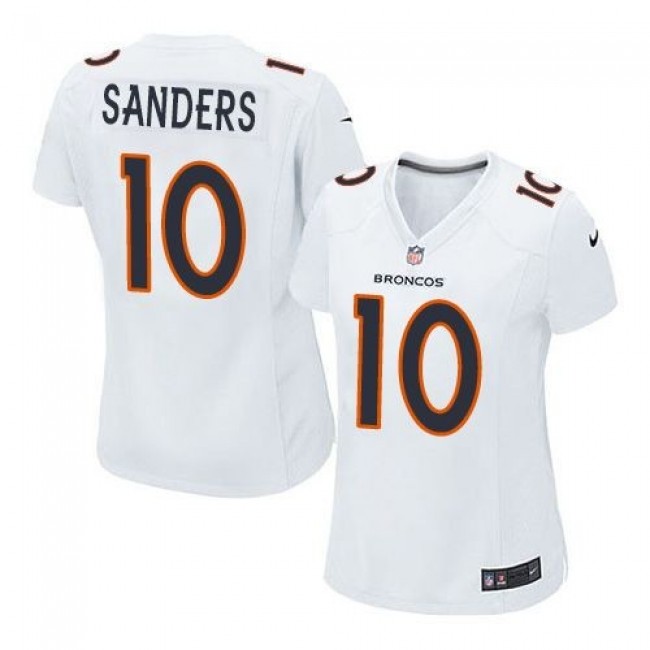 Women's Broncos #10 Emmanuel Sanders White Stitched NFL Game Event Jersey