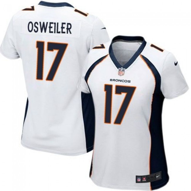 Women's Broncos #17 Brock Osweiler White Stitched NFL New Elite Jersey