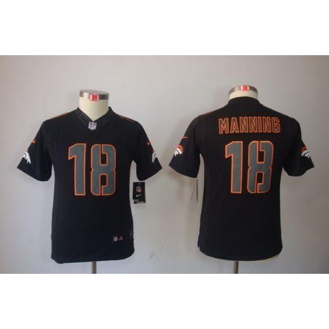 Denver Broncos #18 Peyton Manning Black Impact Youth Stitched NFL Limited Jersey