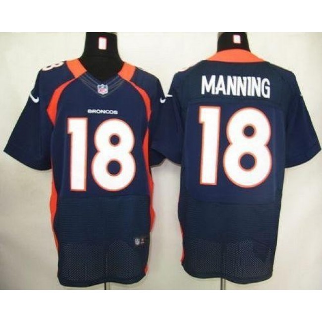 Nike Broncos #18 Peyton Manning Navy Blue Men's Stitched NFL Elite Jersey