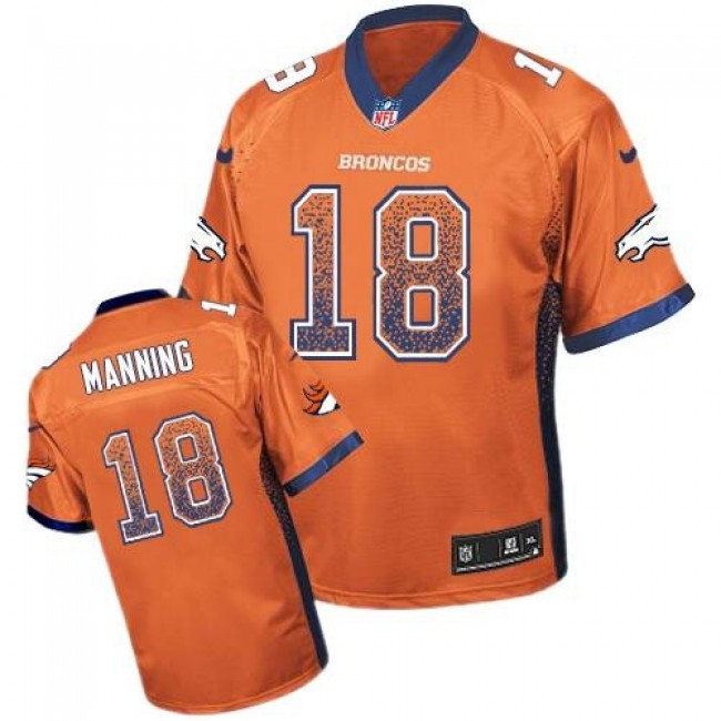 Denver Broncos #18 Peyton Manning Orange Team Color Youth Stitched NFL Elite Drift Fashion Jersey