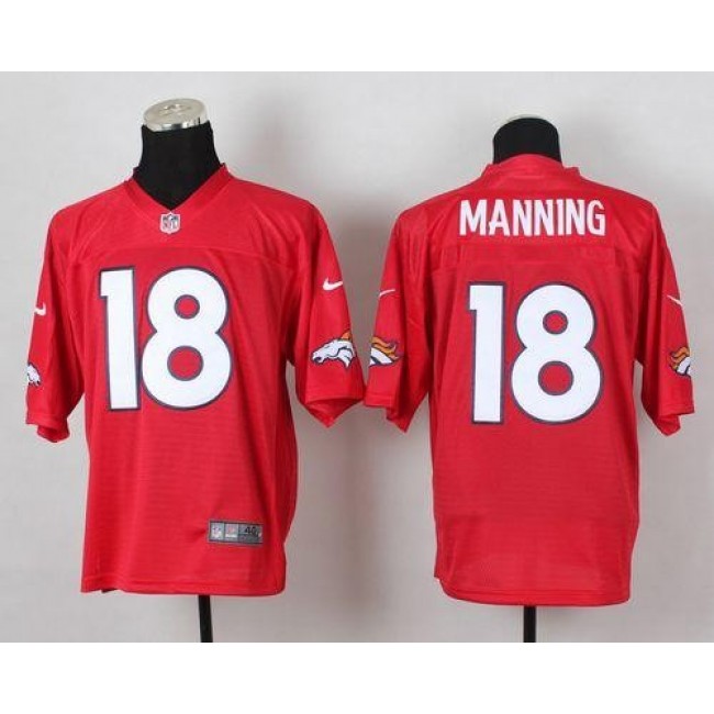 Nike Broncos #18 Peyton Manning Red Men's Stitched NFL Elite QB Practice Jersey