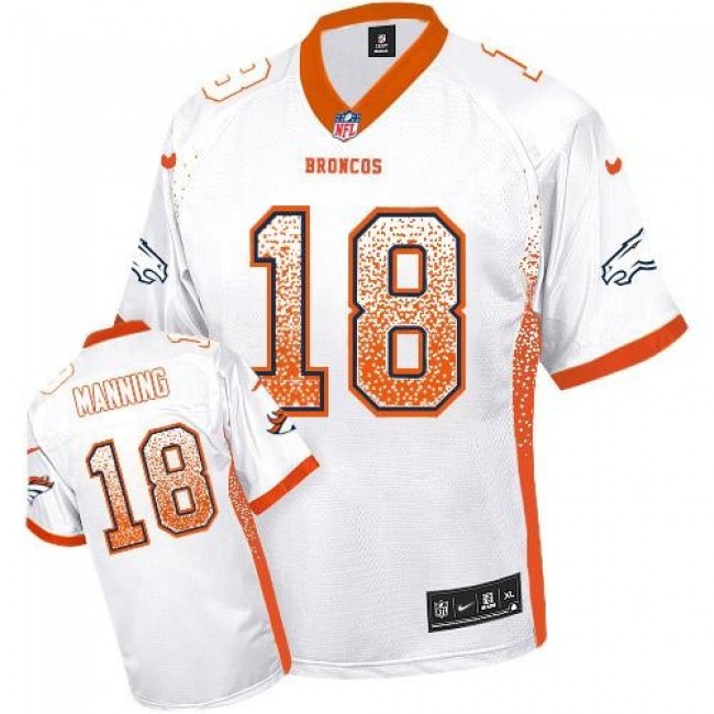 Nike Broncos #18 Peyton Manning White Men's Stitched NFL Elite Drift Fashion Jersey