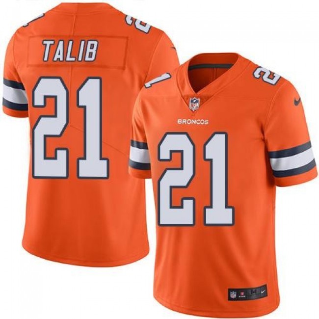 Denver Broncos #21 Aqib Talib Orange Youth Stitched NFL Limited Rush Jersey
