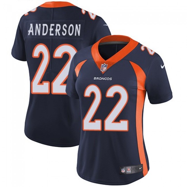 Women's Broncos #22 C.J. Anderson Blue Alternate Stitched NFL Vapor Untouchable Limited Jersey