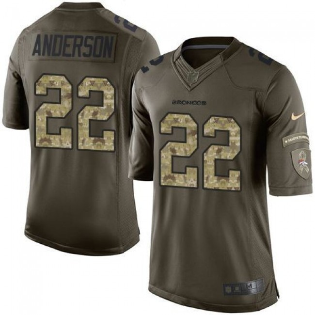 Denver Broncos #22 C.J. Anderson Green Youth Stitched NFL Limited Salute to Service Jersey
