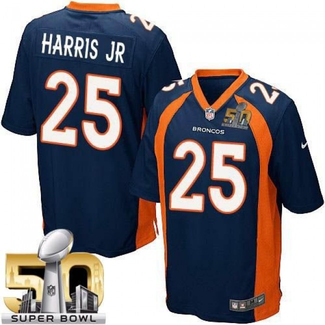 Denver Broncos #25 Chris Harris Jr Blue Alternate Super Bowl 50 Youth Stitched NFL New Elite Jersey
