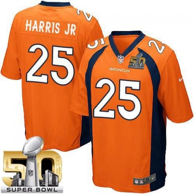 Denver Broncos #25 Chris Harris Jr Orange Team Color Super Bowl 50 Youth Stitched NFL New Elite Jersey