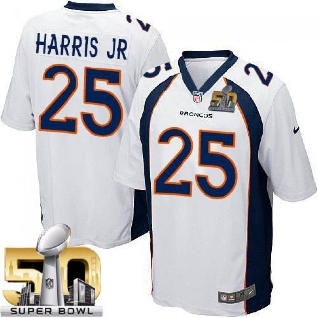 Denver Broncos #25 Chris Harris Jr White Super Bowl 50 Youth Stitched NFL New Elite Jersey