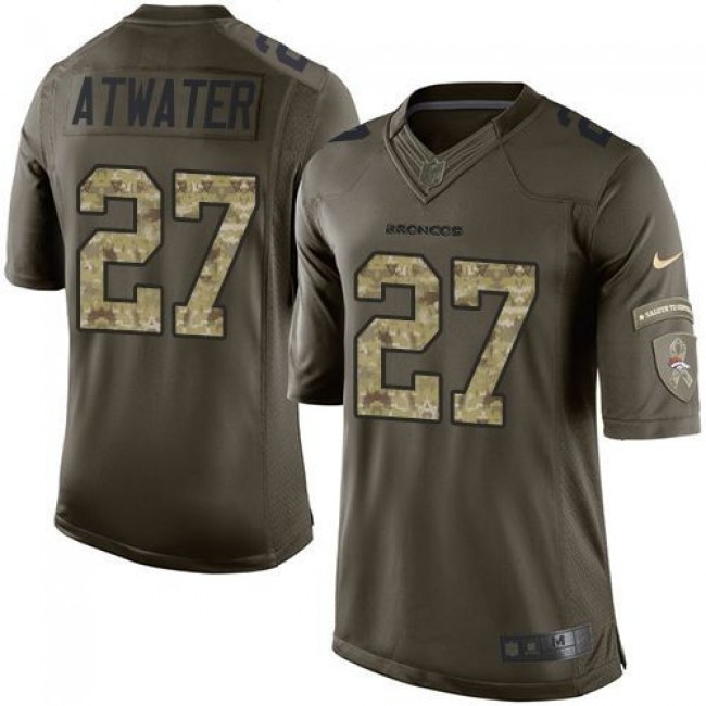 Denver Broncos #27 Steve Atwater Green Youth Stitched NFL Limited Salute to Service Jersey