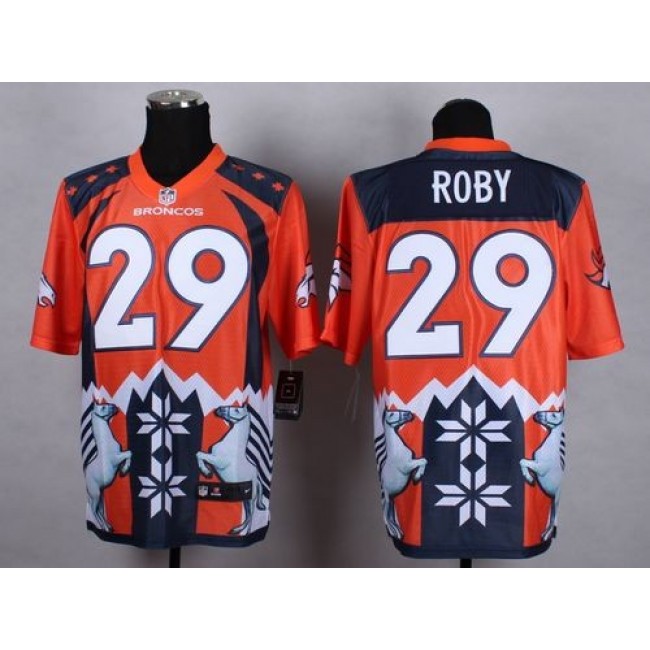 Nike Broncos #29 Bradley Roby Orange Men's Stitched NFL Elite Noble Fashion Jersey