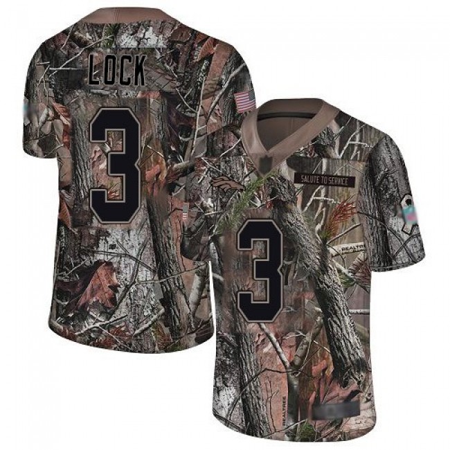 Nike Broncos #3 Drew Lock Camo Men's Stitched NFL Limited Rush Realtree Jersey