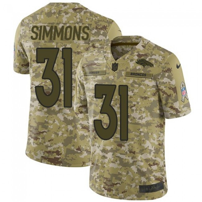 Nike Broncos #31 Justin Simmons Camo Men's Stitched NFL Limited 2018 Salute To Service Jersey