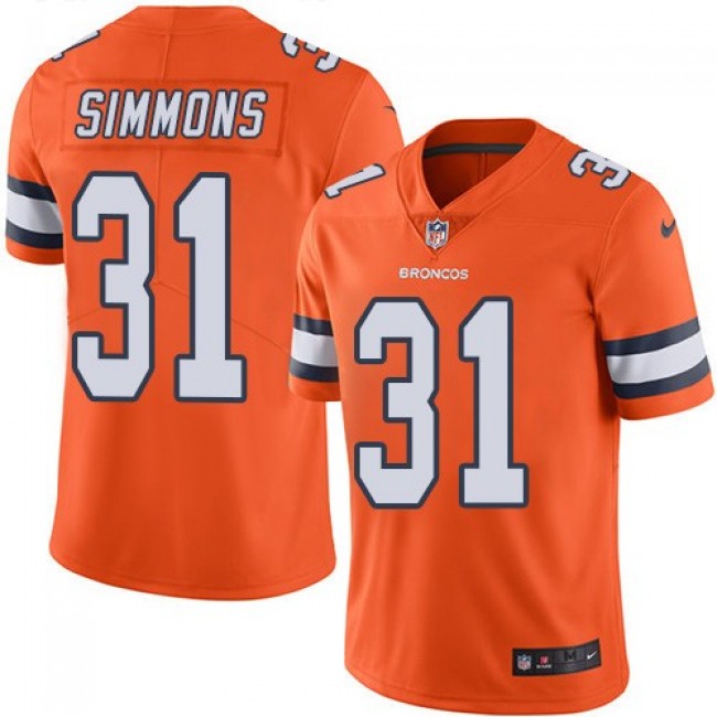 Denver Broncos #31 Justin Simmons Orange Youth Stitched NFL Limited Rush Jersey