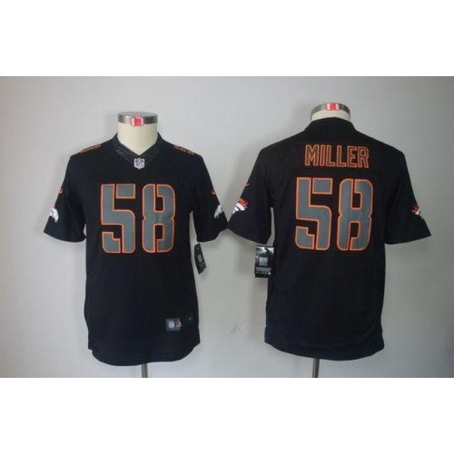Denver Broncos #58 Von Miller Black Impact Youth Stitched NFL Limited Jersey