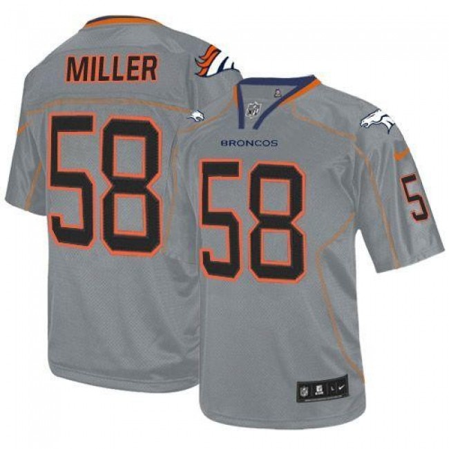 Denver Broncos #58 Von Miller Lights Out Grey Youth Stitched NFL Elite Jersey