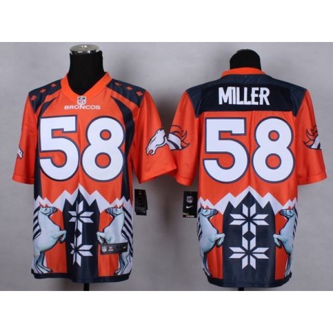 Nike Broncos #58 Von Miller Orange Men's Stitched NFL Elite Noble Fashion Jersey