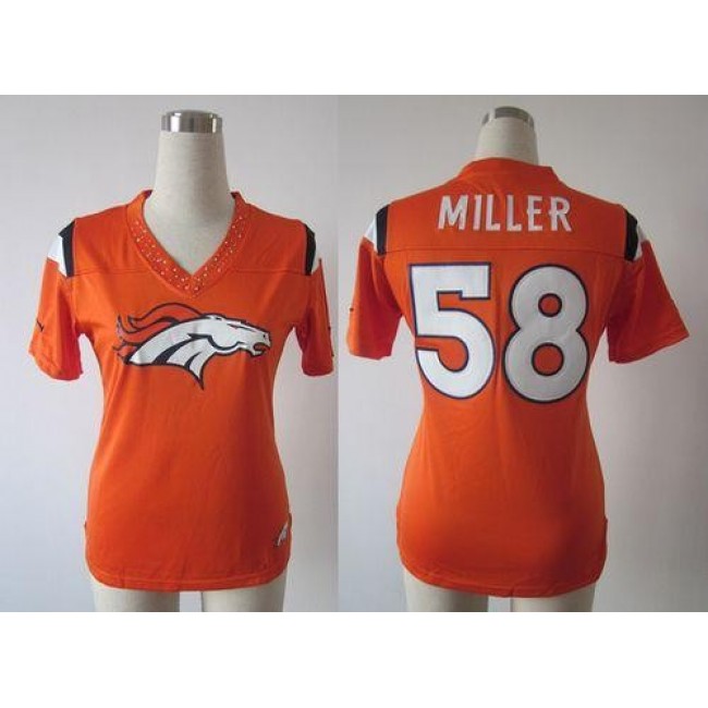 Women's Broncos #58 Von Miller Orange Team Color Stitched NFL Team Diamond Elite Jersey