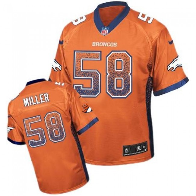 Denver Broncos #58 Von Miller Orange Team Color Youth Stitched NFL Elite Drift Fashion Jersey