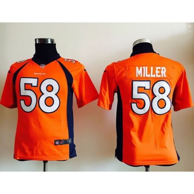 Denver Broncos #58 Von Miller Orange Team Color Youth Stitched NFL Elite Jersey