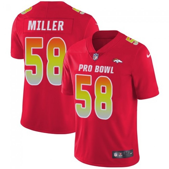 Denver Broncos #58 Von Miller Red Youth Stitched NFL Limited AFC 2018 Pro Bowl Jersey