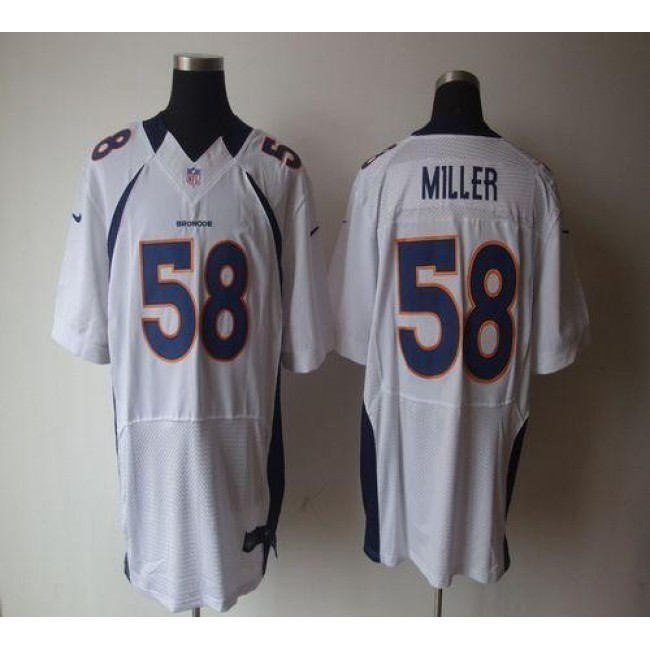 Nike Broncos #58 Von Miller White Men's Stitched NFL Elite Jersey