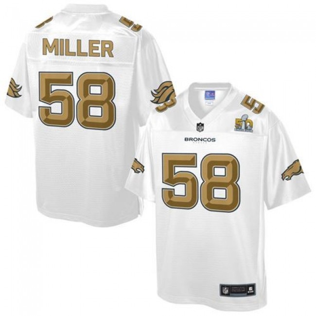 Denver Broncos #58 Von Miller White Youth NFL Pro Line Super Bowl 50 Fashion Game Jersey