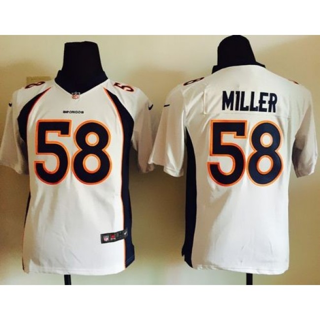 Denver Broncos #58 Von Miller White Youth Stitched NFL Elite Jersey